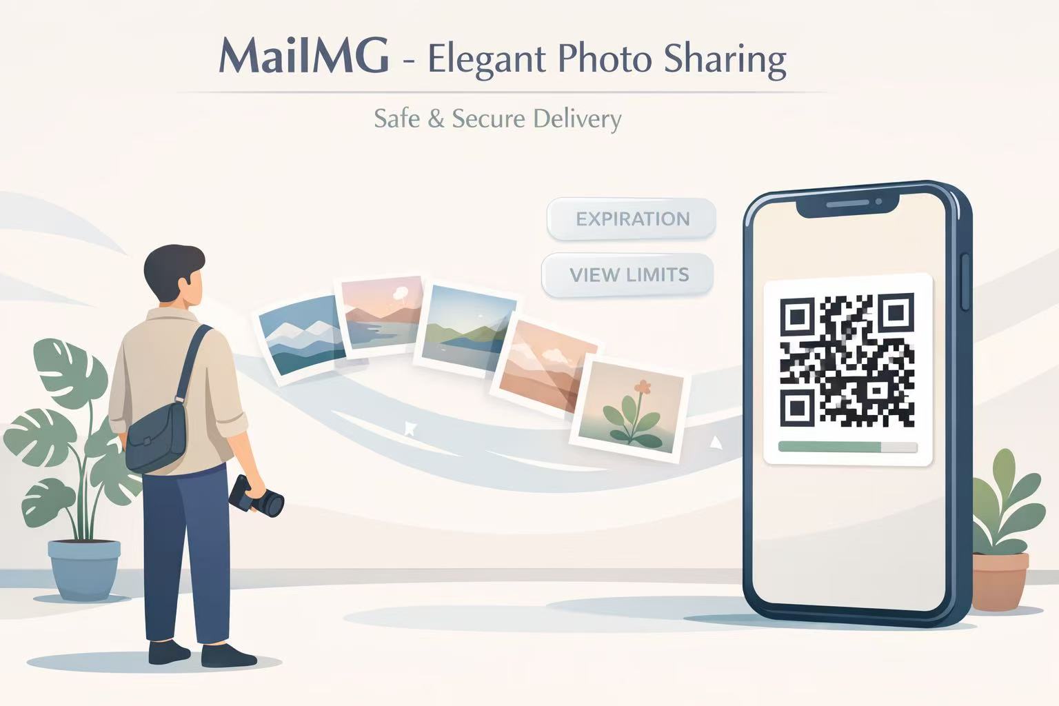 Elegant wedding photo sharing on a phone